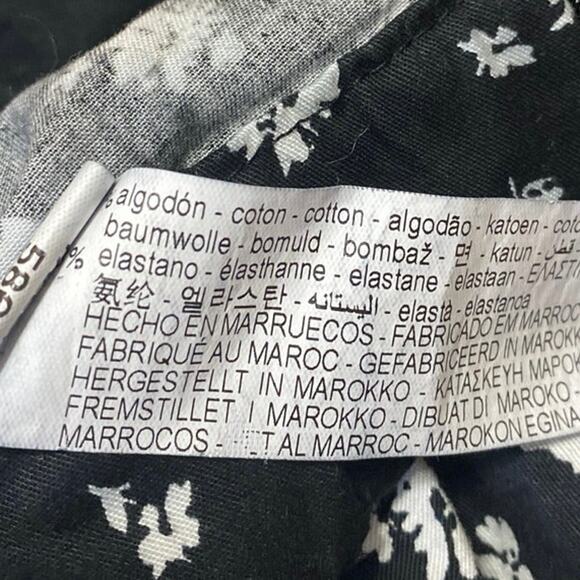 Zara Women's Black Floral Ruffle Faux Wrap Zipper Mini A-Line Flared Skirt Sz XS - Picture 5 of 5